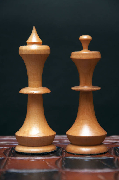 Chess board with figures close-up. - Photo, image
