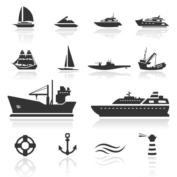 Conjunto de ícones Barcos
 - Vetor, Imagem