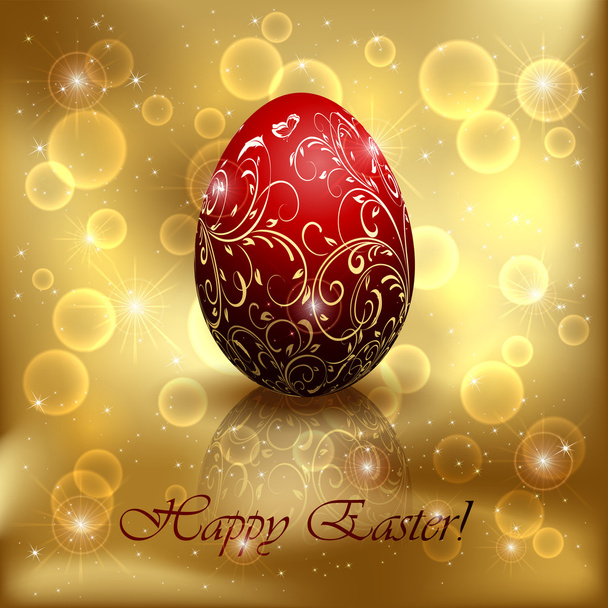 Red Easter egg - Vektor, Bild