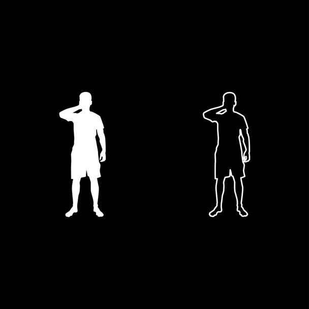 Homme fermant les yeux ses mains silhouette vue de face icône mis blanc couleur vectoriel illustration style plat image simple
 - Vecteur, image