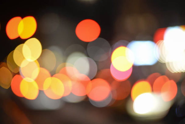 night traffic, city lights , blurred background - 写真・画像