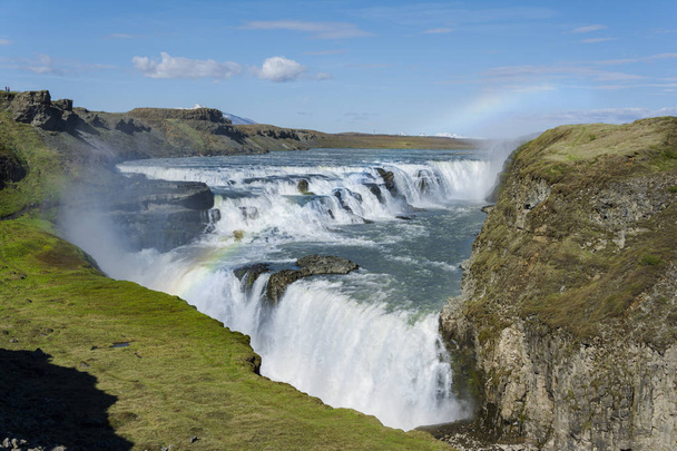 Gullfoss wodospady Islandii - Zdjęcie, obraz
