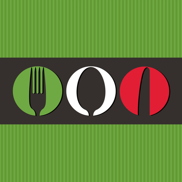Italiaanse menu ontwerp met bestek symbolen - Vector, afbeelding
