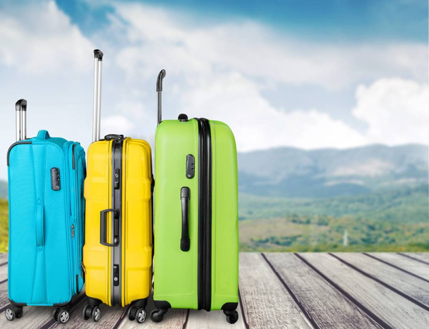 Beautiful Colorful suitcases, travel concept - Фото, зображення
