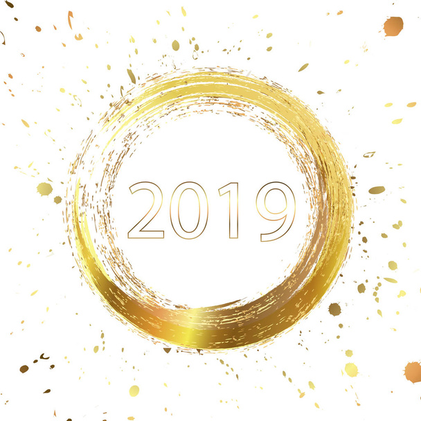 2019 frohes neues Jahr Hintergrund für Ihre saisonalen Flyer und Grußkarten oder Weihnachtseinladungen - Vektor, Bild
