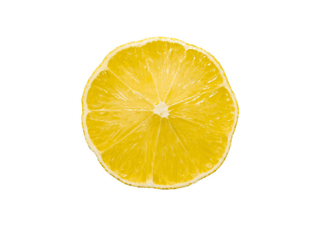 Лимонный разрез изолирован на белом фоне
 - Фото, изображение