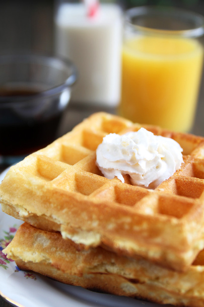 Waffles with butter - 写真・画像