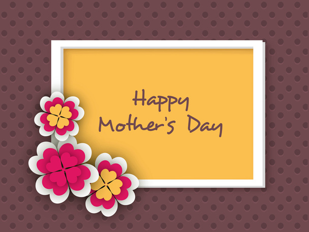 Floral decorated background, flyer or banner for Happy Mothers D - Вектор,изображение