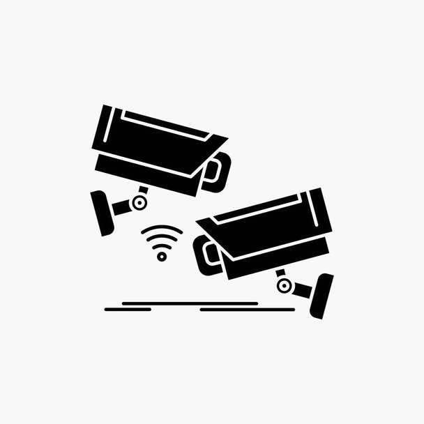 CCTV, Cámara, Seguridad, Vigilancia, Icono de Glifos Tecnológicos. Ilustración aislada vectorial
 - Vector, Imagen