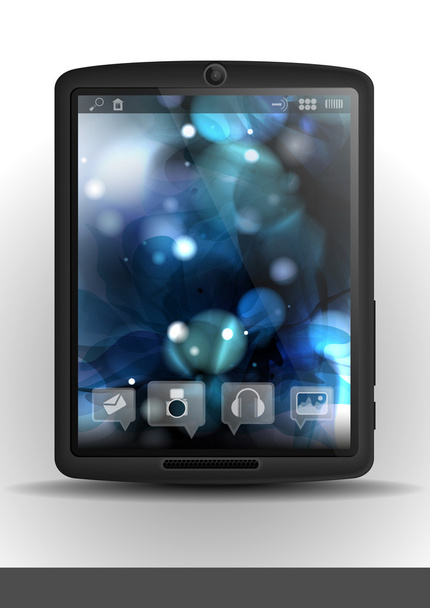 Tablet Computer with flower background. - Διάνυσμα, εικόνα