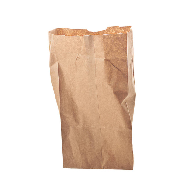 Brown paper bag isolated onr white background - Photo, Image