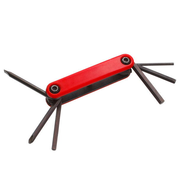 白い背景クリップ上に分離されて赤いポケット ナイフのペン ナイフ - 写真・画像