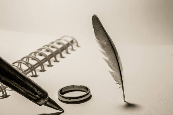 feather pen Letter Concept Vintage - Photo, Image
