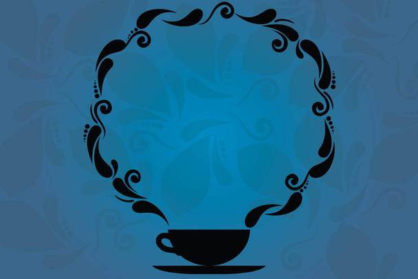 Design üzleti hely szöveg üres másolása Ad weboldal promóció elszigetelt Banner sablon csésze és csészealj Paisley Design Steam ikonra a vízjel szóköz - Vektor, kép