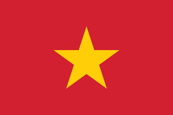 Vietnam bayrağı için vektör görüntü. Resmi ve kesin Vietnamca bayrak boyutları (3:2) ve renk (186 c ve 116 c tabanlı) - Vektör, Görsel