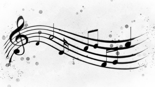 black and white background musical notes - Photo, Image