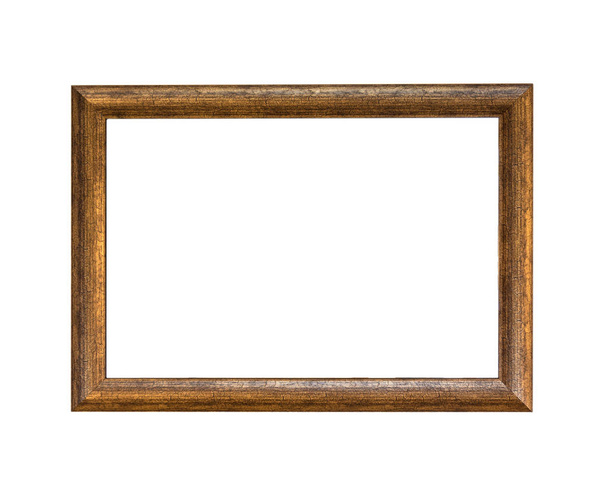 Geïsoleerde lege houten fotolijst op witte achtergrond - Foto, afbeelding