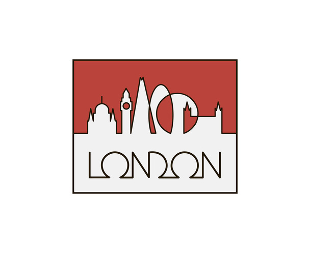 ilustración lineal abstracta de la ciudad de Londres sobre fondo blanco
 - Vector, Imagen
