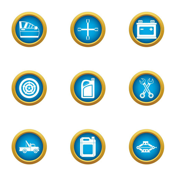 Old shop icons set, flat style - Vector, imagen