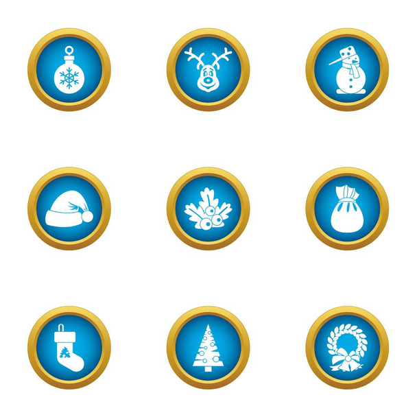 Time of year icons set, flat style - Vector, Image