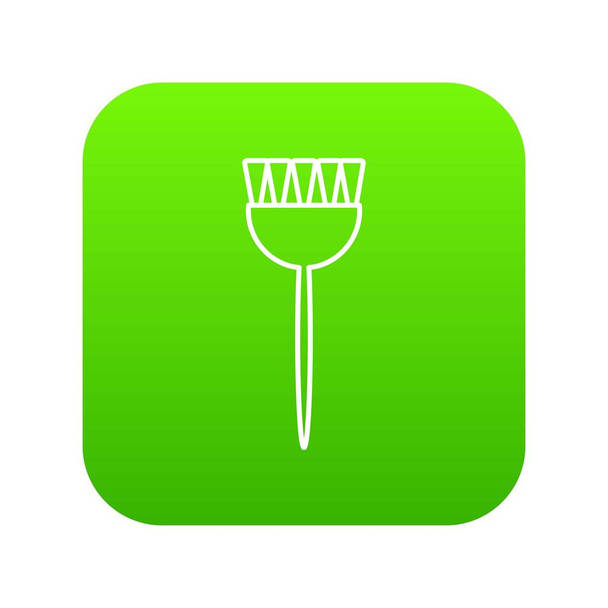 Cosmetic brush icon green vector - Вектор, зображення