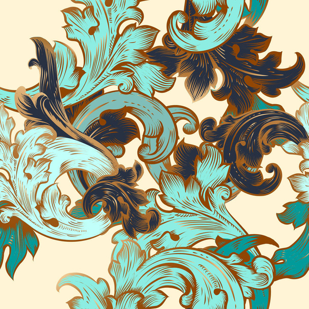 Beautiful vector ornamental pattern with swirls - Vector, Image