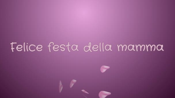 Animation Felice festa della mamma, ΓΙΟΡΤΗ ΤΗΣ ΜΗΤΕΡΑΣ σε Ιταλική γλώσσα, ευχετήρια κάρτα - Πλάνα, βίντεο