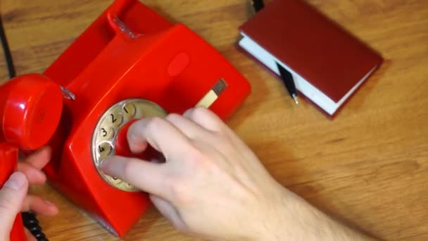 Dialing a phone number on vintage telephone - Footage, Video