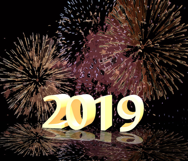 New year fireworks 2019 - Photo, Image