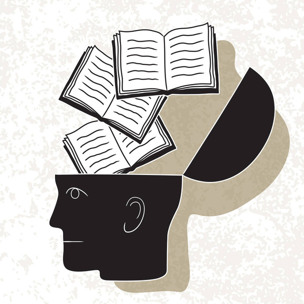 Символический рисунок головы и знания с культурой
 - Вектор,изображение