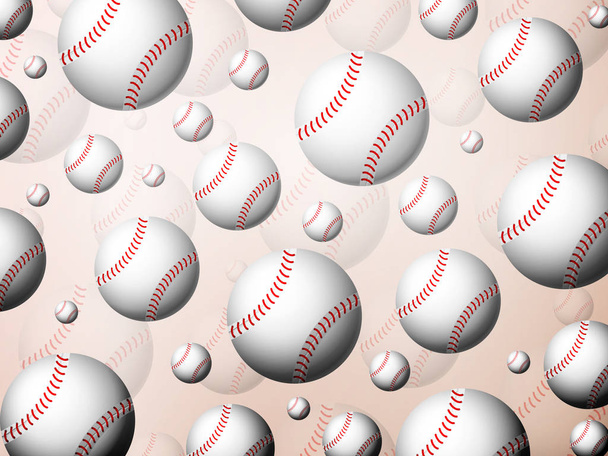 Background formed by baseball balls. Vector illustration. - Vector, Image