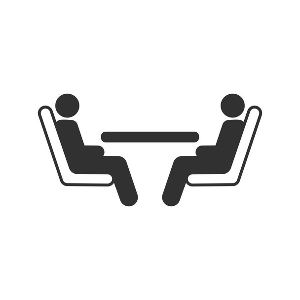 Deux passagers assis à la table dans les transports publics, bus, avion, train. illustration vectorielle isolée sur fond blanc
 - Vecteur, image