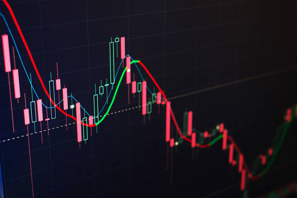Диаграмма красных и зеленых свечей фондовой биржи, макрос
 - Фото, изображение