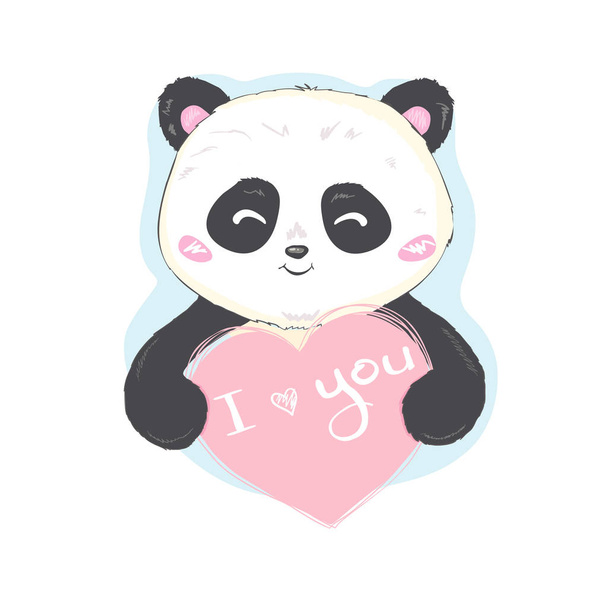 cute Panda, illustration, vector, animal - Вектор, зображення