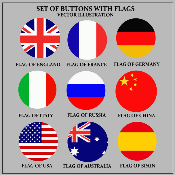 Conjunto de banderas con banderas. Vector
. - Vector, Imagen