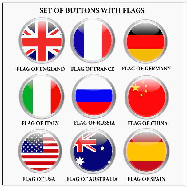 Set of banners with flags. - Photo, Image
