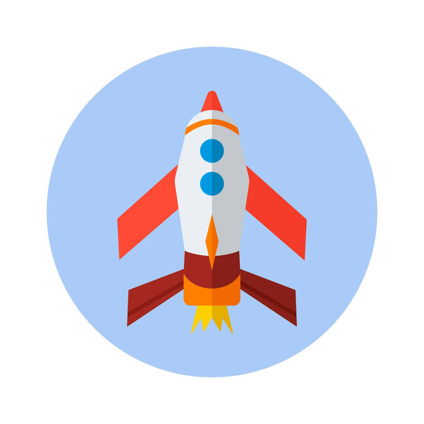 rocket, flat vector icon. rocket icon h - Vector, Image