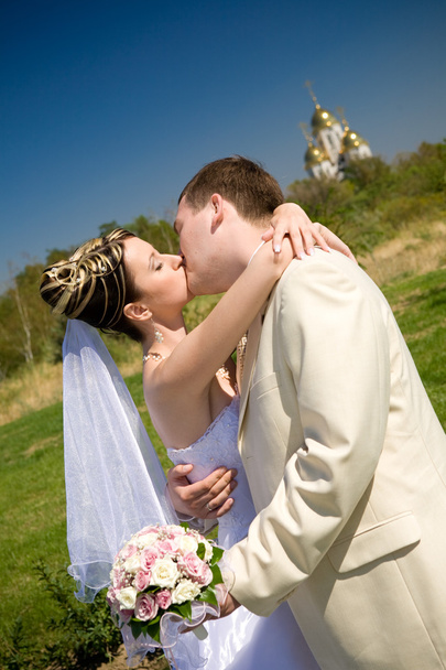 kiss of bride and groom - Zdjęcie, obraz