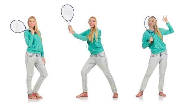 Jogador de tênis isolado em branco
 - Foto, Imagem