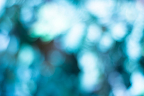 Blue blurred backdrop of nature, circle light wallpaper, white bokeh background - Foto, Bild