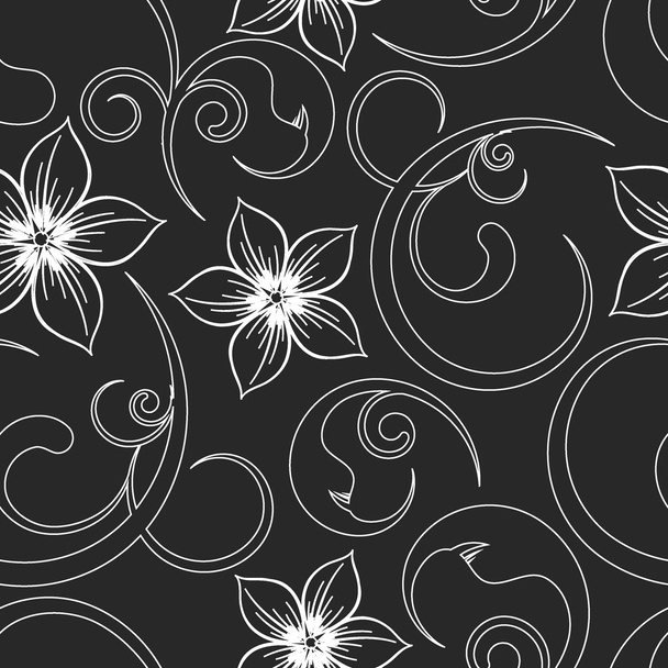 Seamless flowers abstract pattern vector. if necessary it is possible to change colors easily. - Vektor, kép