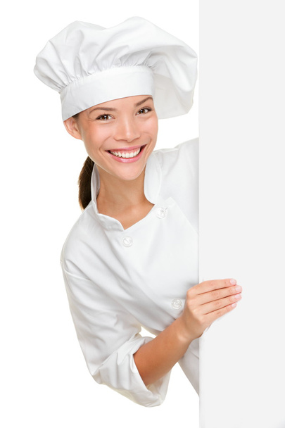 Chef showing blank sign - Foto, afbeelding