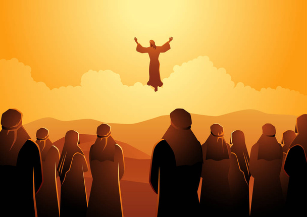 Библейские векторные иллюстрации, Вознесение Иисуса
 - Вектор,изображение