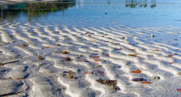 Tiszta fényvisszaverő víz egy strandon, Fidzsi-szigetek - Fotó, kép
