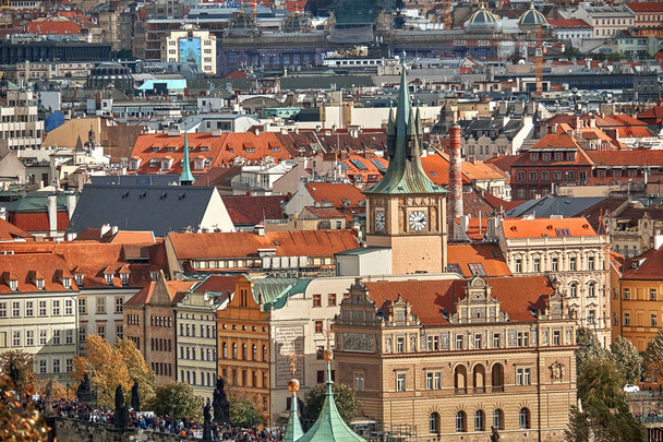 Beautiful autumn day in Prague, aerial view from the castle - Фото, изображение