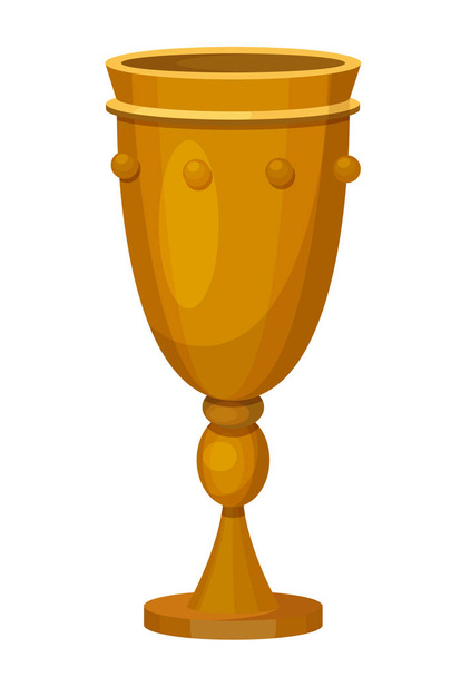 Decorative bronze cup for drinks on religious holiday of Hanukkah. - Vector, afbeelding