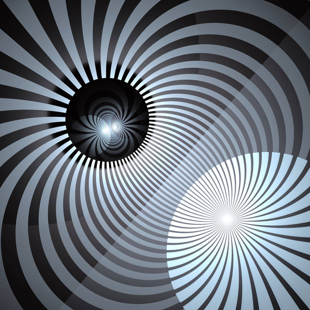 De achtergrond van de stralen van de hypnotische en levendige kleur. Abstracte spiraal vortex. Stralende zonnestralen whirlpool met gedraaide vormen, - Foto, afbeelding
