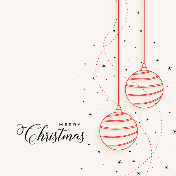 элегантный рождество висит линии шары со звездами - Вектор,изображение