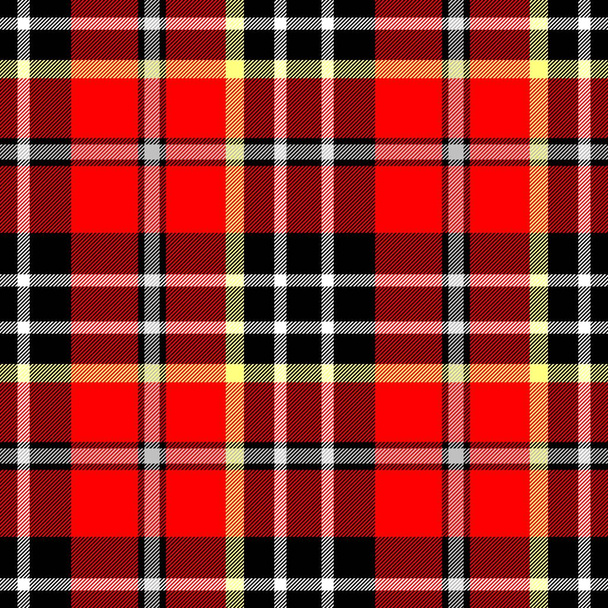 tartán de diamantes cuadros escocés tela escocesa sin costuras patrón textura fondo rojo, negro, amarillo y blanco colo
 - Foto, Imagen