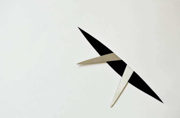 scissor blade cutting on white background - Foto, Imagem
